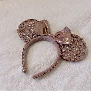 Rose Gold Sequin Minnie Ears Headband